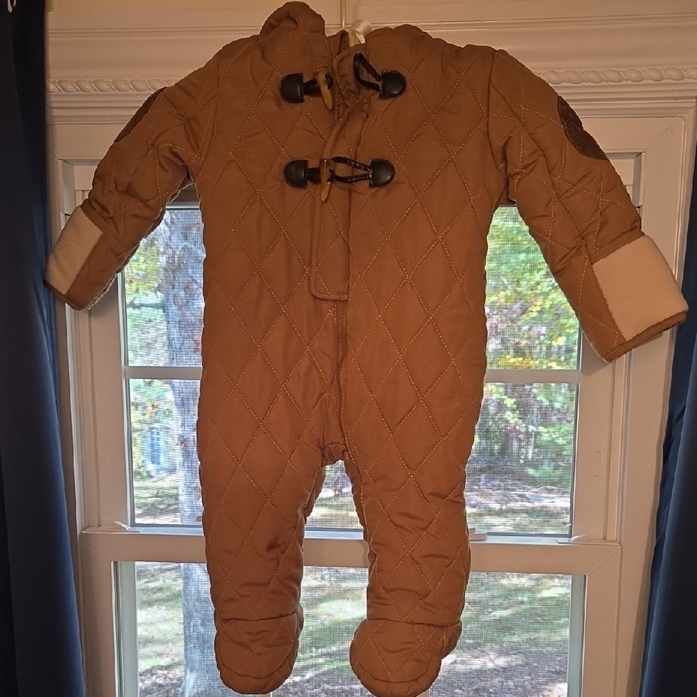 Perry Ellis Tan Quilted Kids Footie